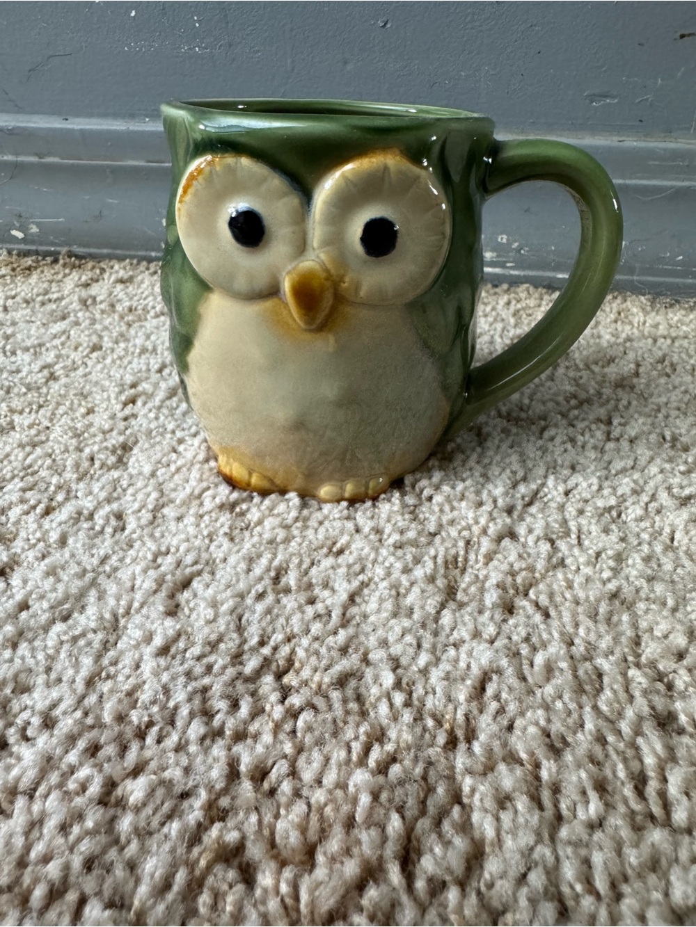 Green Owl Ceramic Mug - Cute Collectible